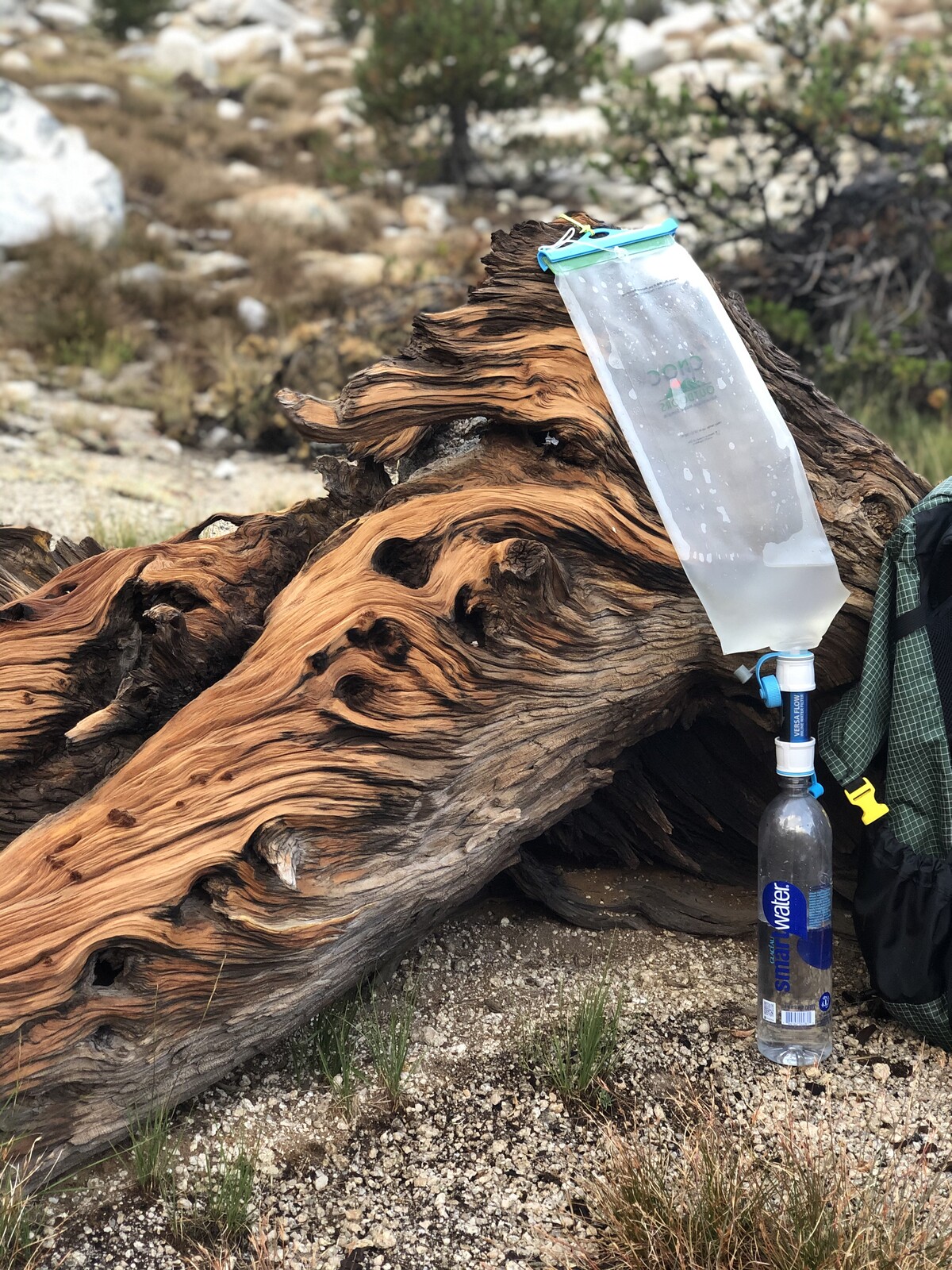 Water bladder & filter setup